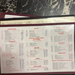 menu