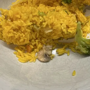 Fried rice, mushrooms in order