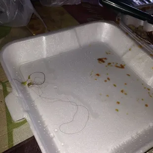 The hairs in the food!