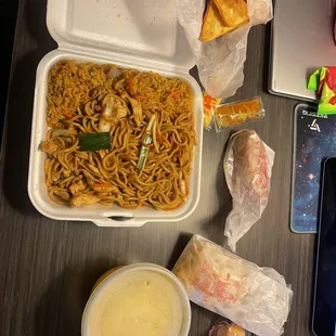 31. Chicken Lo Mein and 8. Crab Meat and Cheese Fried Wonton