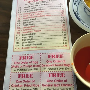 Dinner specials