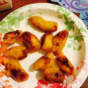 Poorly cooked sweet and sour chicken.