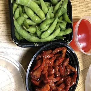 two bowls of food on a table