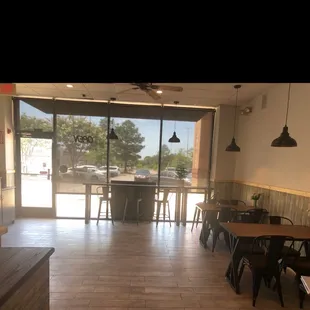 the inside of a restaurant