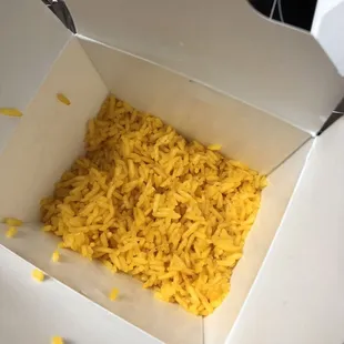 a box of yellow rice