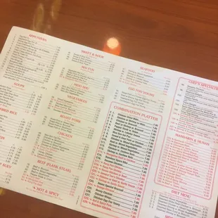 Big menu. Couldn&apos;t fit it all in one picture.