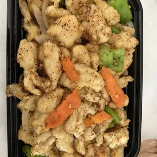 Black pepper and onion chicken! This is my absolute favorite there!