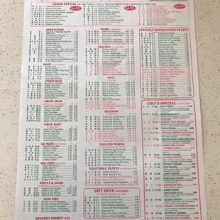 A Peek At The Menu