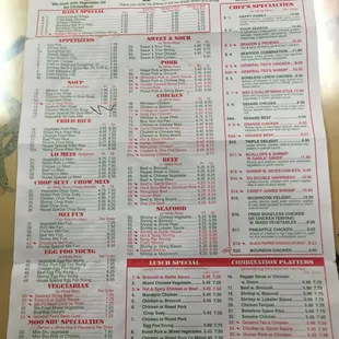 menu