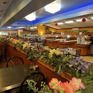 a view of the dining area