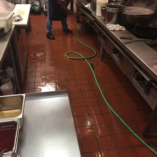 Their cleaning process happens twice a day.middle of the day after lunch rush&amp;closing.