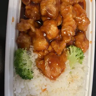 C7. General Tso&apos;s Chicken Combo Plate