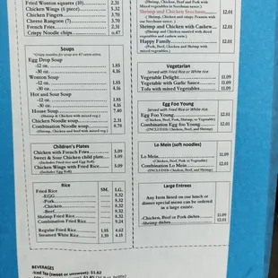 Soup, appetizers, and specialty meals
