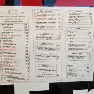 menu