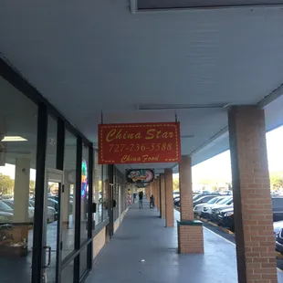 the entrance to a chinese restaurant