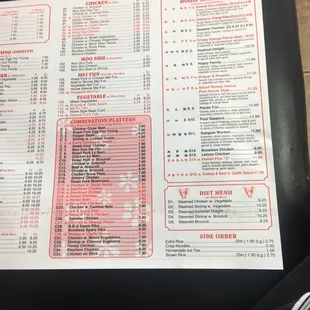menu