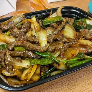 Mongolian Beef - smoky and meaty. Plenty of beef, plenty of sauce, and more flavorful than it is at some places.