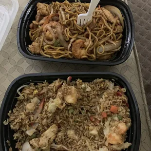 Combo lo mien and combo fried rice! Yummy!