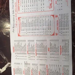 menu