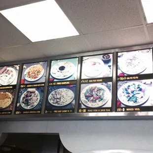 menus on the wall of a restaurant