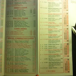 menu