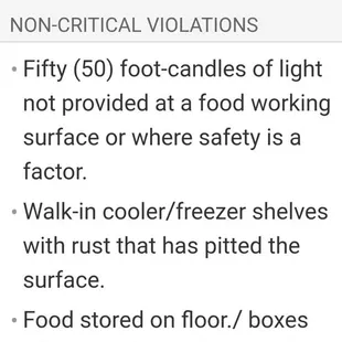 Food stored on floor!!!