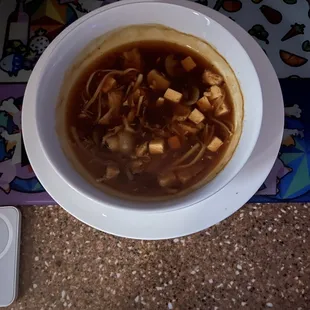 Hot and Sour soup and extra spicy.