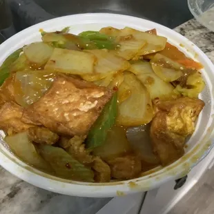Tofu with curry sauce