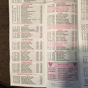 menu