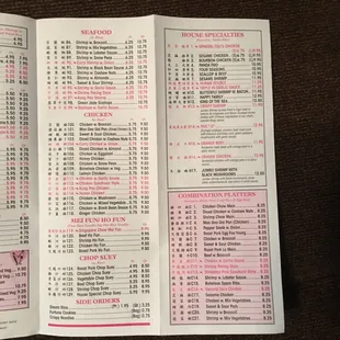 menu
