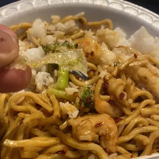 Chicken broccoli Shrimp Lo Mein