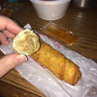 Steak and Cheese egg rolls. Smaller than Panda Cafe and a little more cheese than I would like but very good