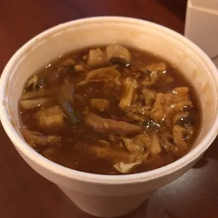 a bowl of soup on a table