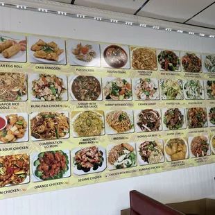 a large menu of asian food