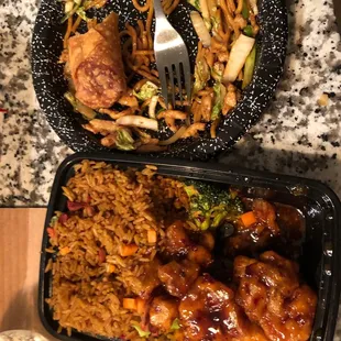 two containers of food