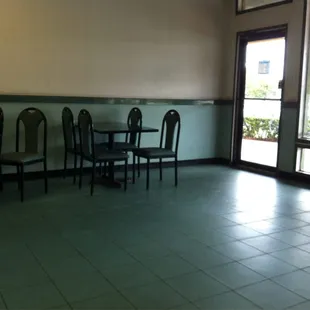 empty restaurant with tables and chairs