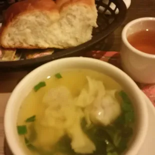 Wonton Soup and Roll