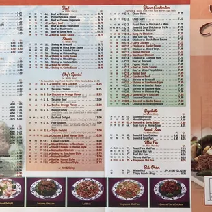 Take out menu!