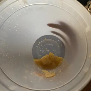 the inside of a plastic container