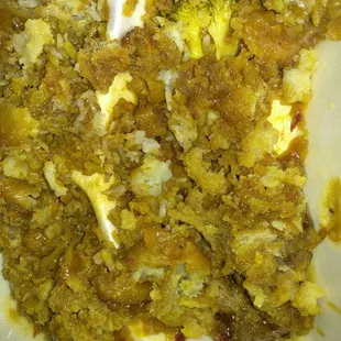 Breading off of a half order of shrimp.