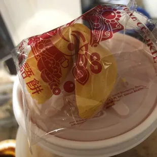 Hot sour soup with fortune cookies