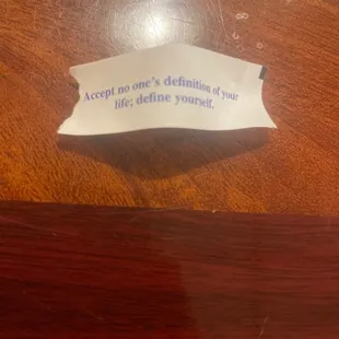 a piece of paper on a table