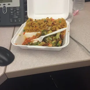Broccoli and fried rice both are great. Sauce is on point.  Consistent good service.
