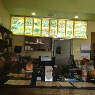 a restaurant counter