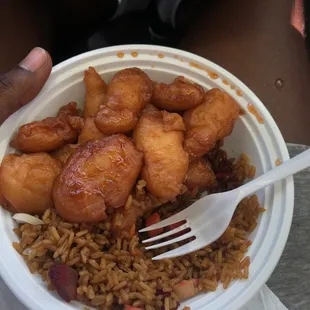 Honey chicken lunch special