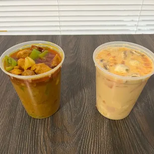 chicken curry + hot and sour soup