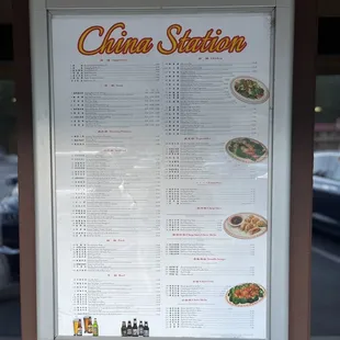 the menu for the restaurant