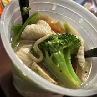 Chicken Noodle Soup - This was very delicious! I added soy sauce, Chili oil, and lime juice, and it was *Chefs kiss.*