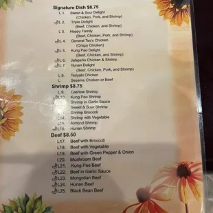 Lunch menu 11.25.22