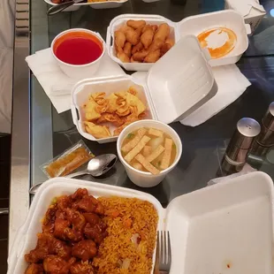 C18. Orange Chicken Combo Platter C2. Bourbon Chicken Combo Platter 8. Eight Piece Crab Rangoon 101. Sweet and Sour Chicken